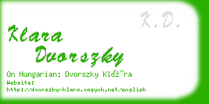 klara dvorszky business card